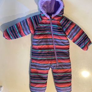 Patagonia Reversible Baby Bunting Fleece/Striped 6m